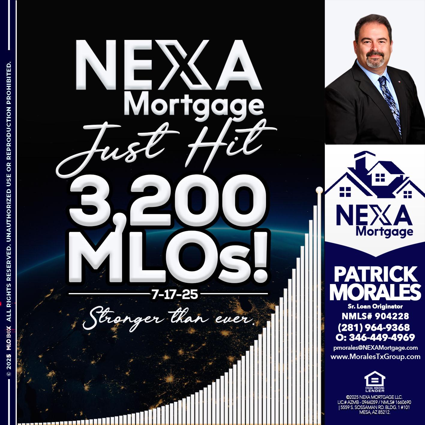 3200 MLOs - Patrick Morales -Sr. Loan Originator & Reverse Mortgage Specialist