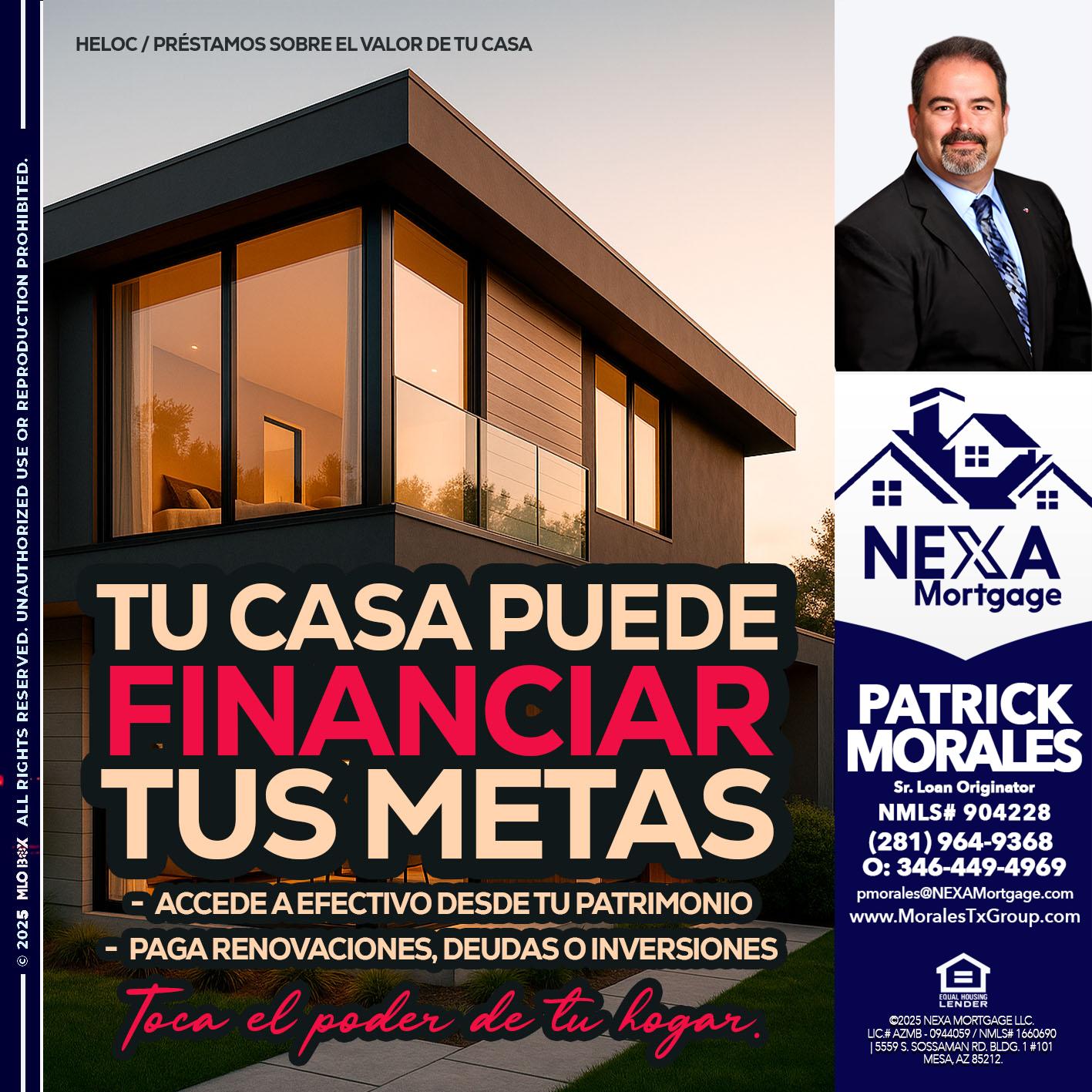 TU CASA PUEDE - Patrick Morales -Sr. Loan Originator & Reverse Mortgage Specialist