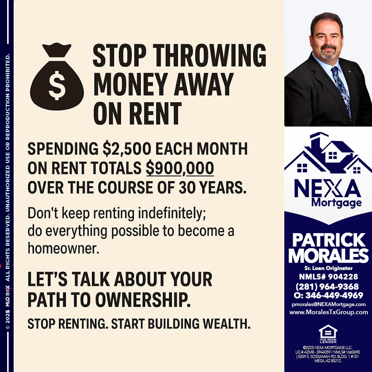 STOP THROWING - Patrick Morales -Sr. Loan Originator & Reverse Mortgage Specialist