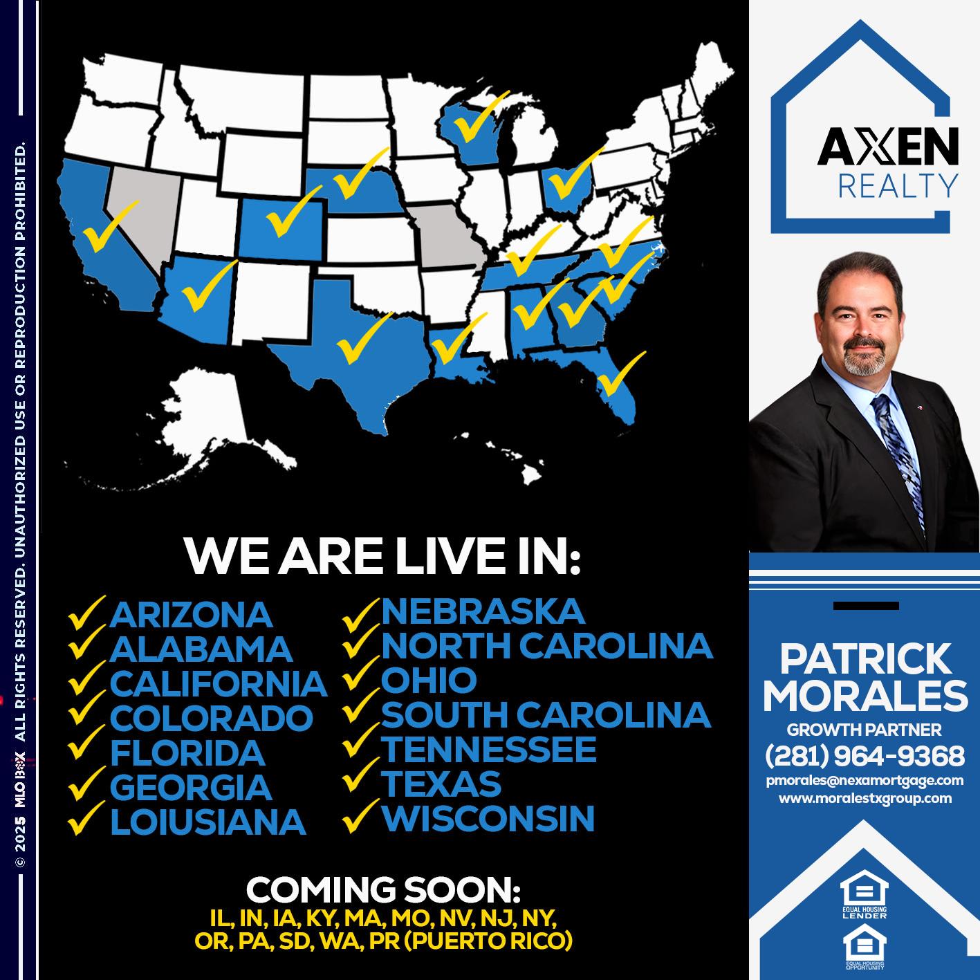 we are live in NEBRASKA - Patrick Morales -Sr. Loan Originator & Reverse Mortgage Specialist