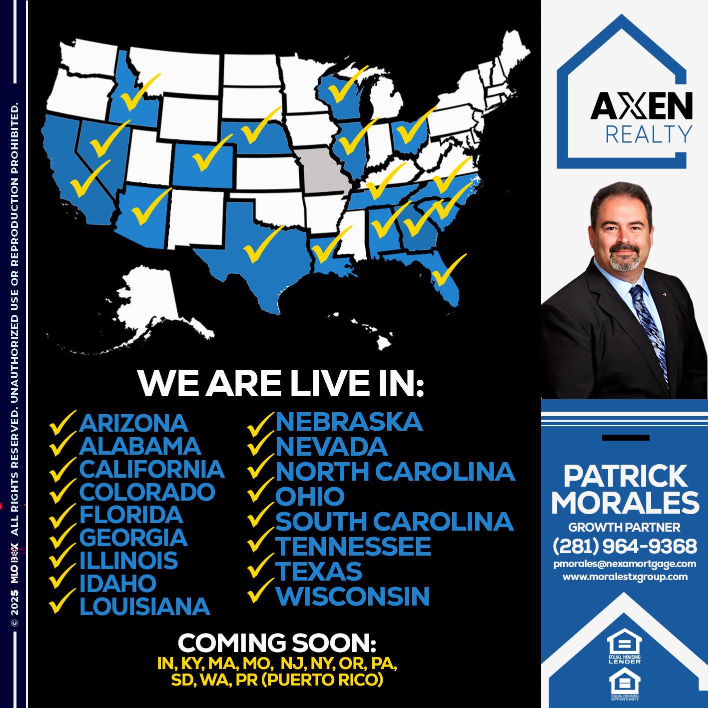 WE ARE LIVE IN IDAHO - Patrick Morales -Sr. Loan Originator & Reverse Mortgage Specialist