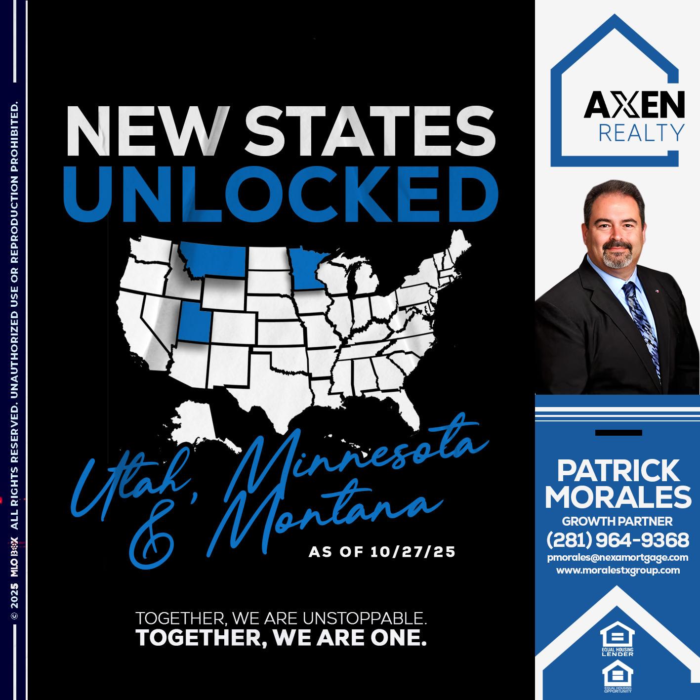 new states unlocked - Patrick Morales -Sr. Loan Originator & Reverse Mortgage Specialist