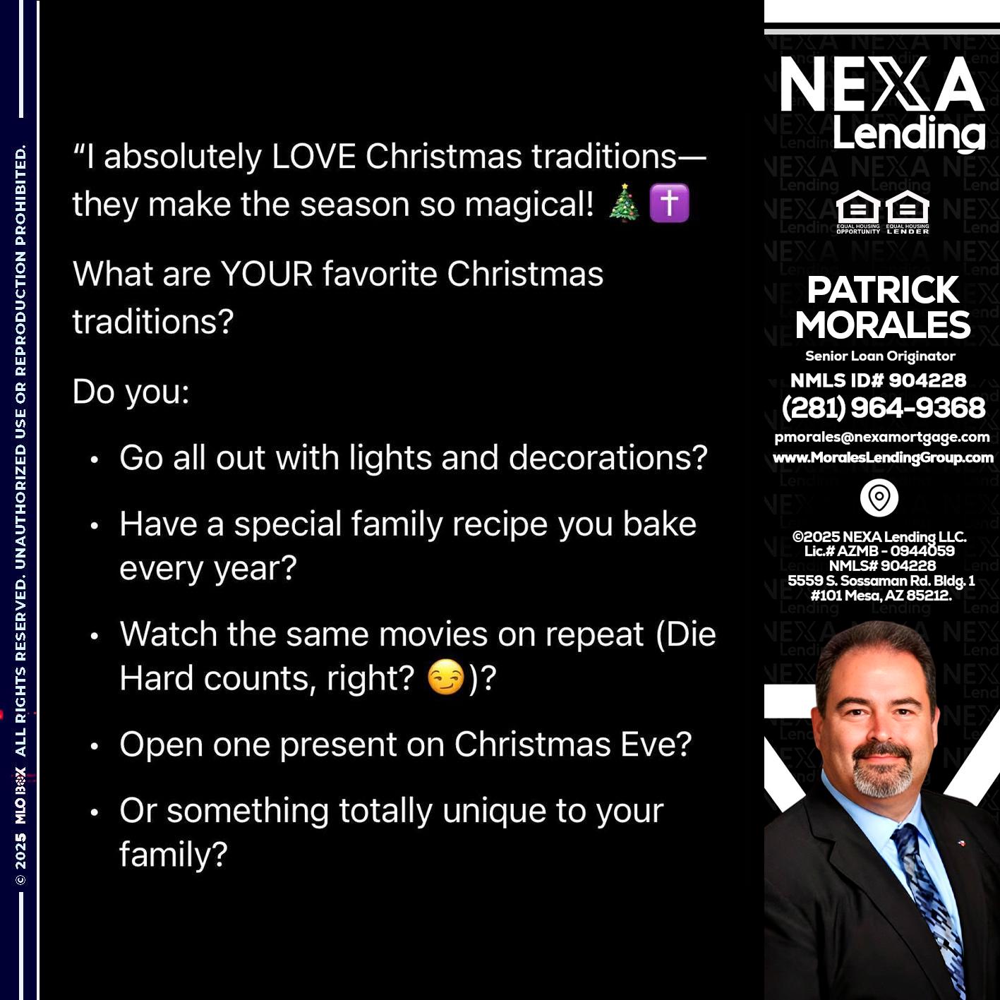 I love christmas - Patrick Morales -Sr. Loan Originator & Reverse Mortgage Specialist