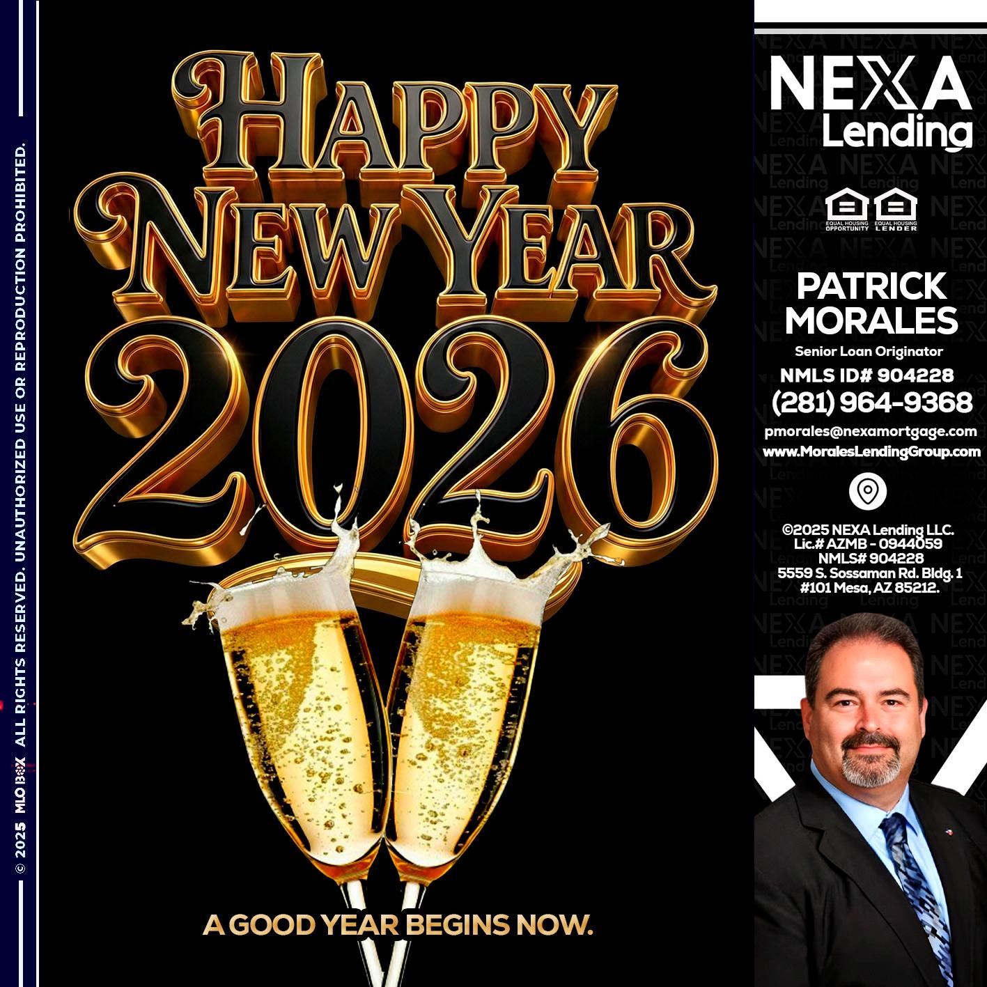 happy new year 2026 - Patrick Morales -Sr. Loan Originator & Reverse Mortgage Specialist