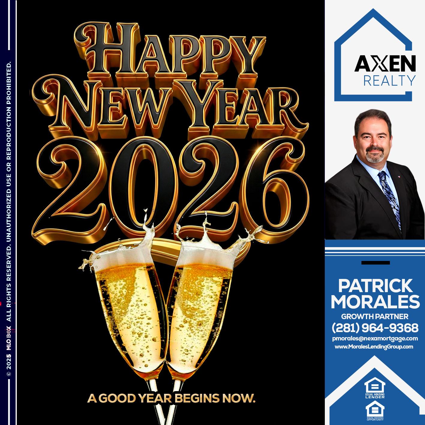 HAPPY NEW YEAR - Patrick Morales -Sr. Loan Originator & Reverse Mortgage Specialist
