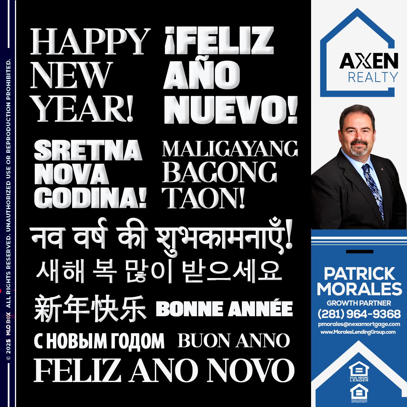 HAPPY NEW YEAR - Patrick Morales -Sr. Loan Originator & Reverse Mortgage Specialist