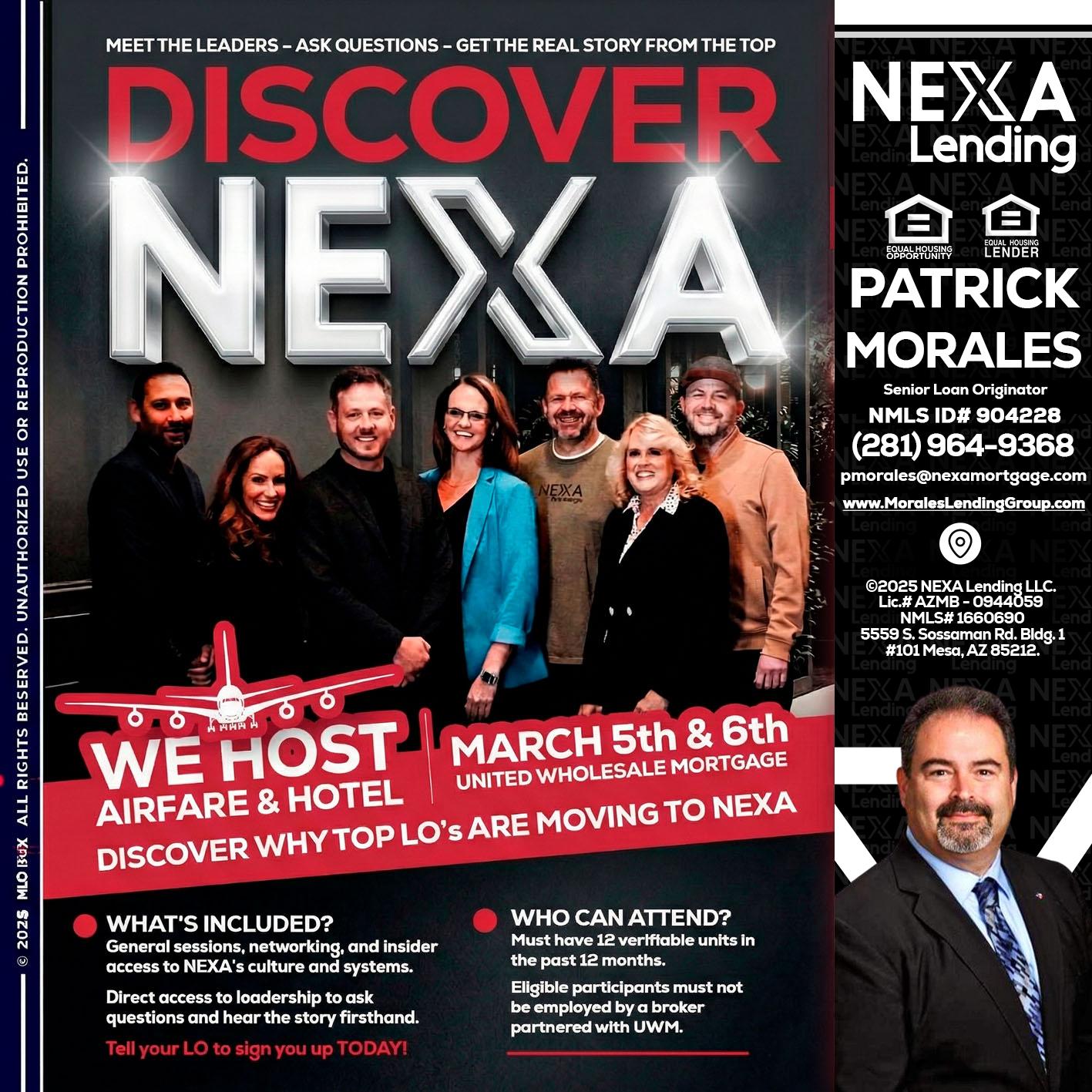 DISCOVER NEXA - Patrick Morales -Sr. Loan Originator & Reverse Mortgage Specialist