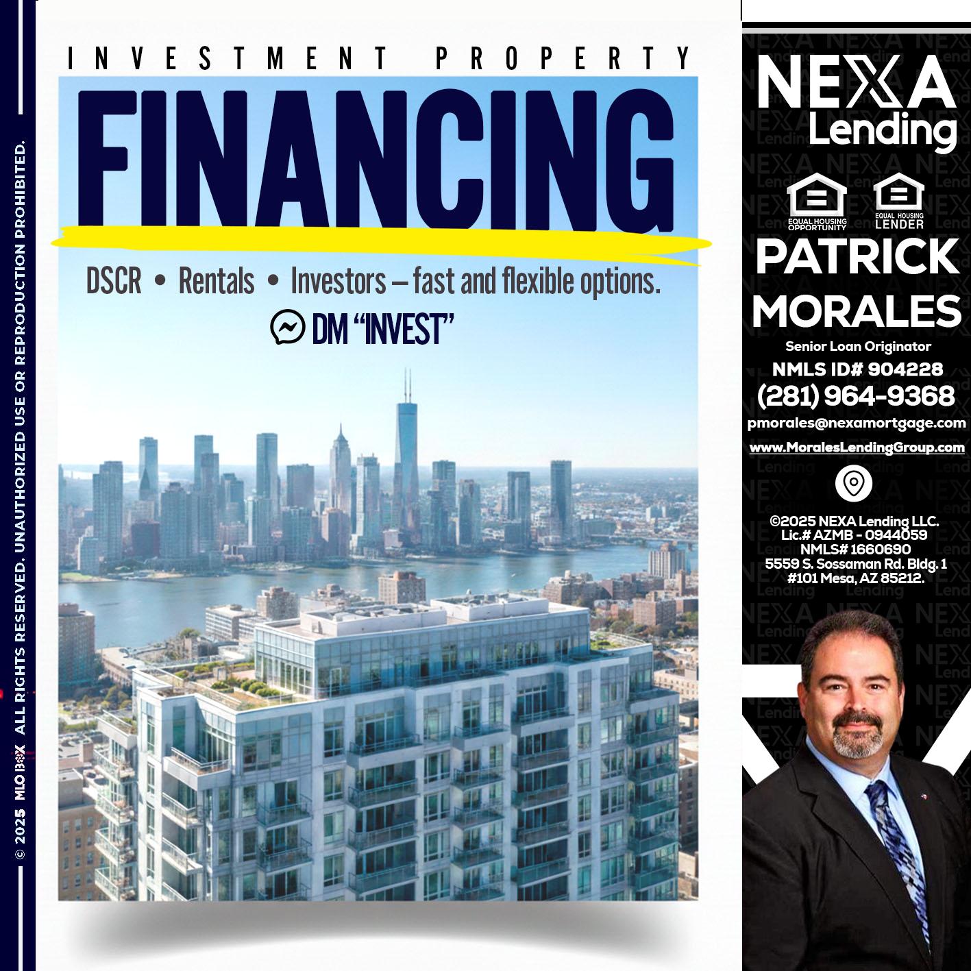 FINANCING - Patrick Morales -Sr. Loan Originator & Reverse Mortgage Specialist