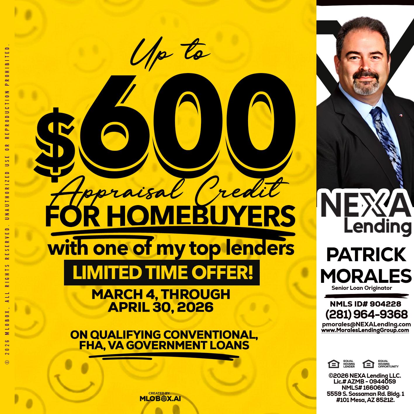 UP TO 600 - Patrick Morales -Sr. Loan Originator & Reverse Mortgage Specialist