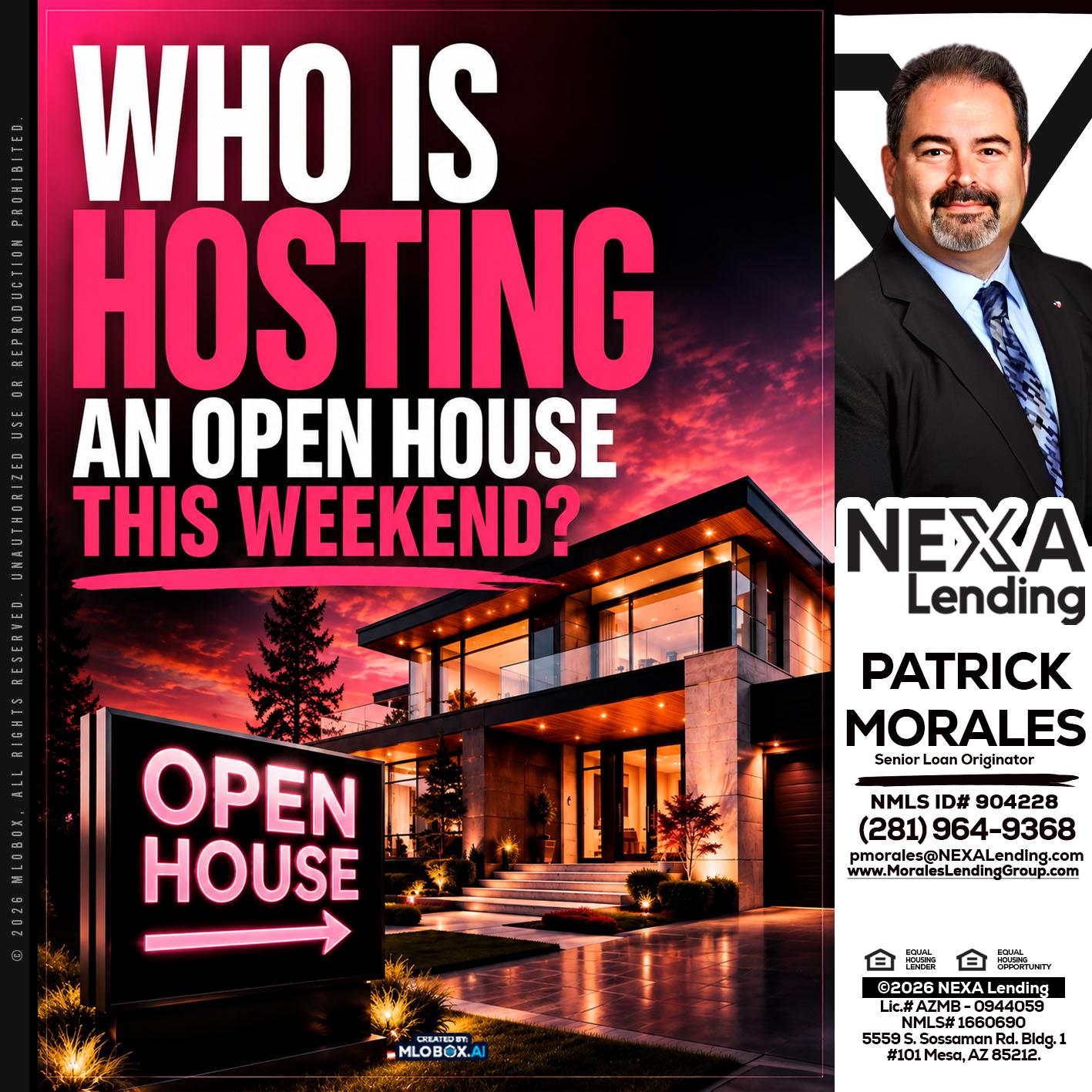 who's is hosting - Patrick Morales -Sr. Loan Originator & Reverse Mortgage Specialist